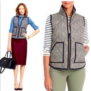 J.Crew Herringbone Down Puffer Vest size S